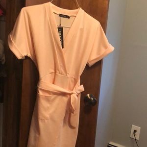 Pink wrap dress